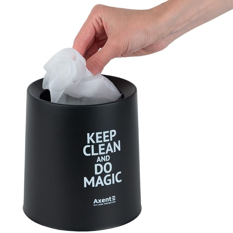 Набір настільний Контейнер для сміття круглий чорний 2131-01 Axent
