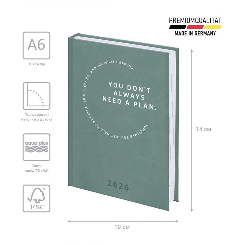 Блокнот щоденник кишеньковий 2026 Torino Trend бірюзовий холодний 73-736 38 536 BRUNNEN