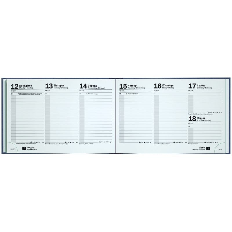 Блокнот щоденник кишеньковий 2026 Torino Trend синій 73-755 38 616 BRUNNEN