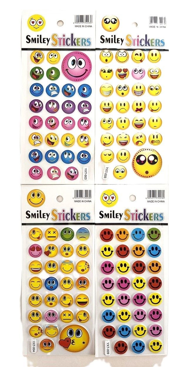 Наліпки 11*26 см Смайл (12 шт/уп) YXT (SA-0493) Імпорт