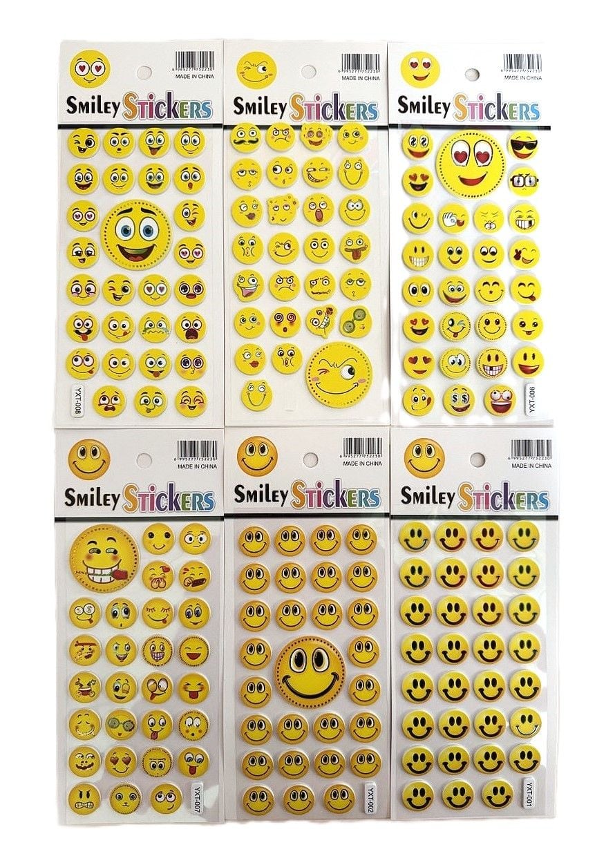 Наліпки 11*26 см Смайл (12 шт/уп) YXT (SA-0493) Імпорт