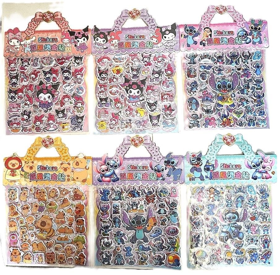 Наліпки 20.5*27 см подвійні з розмальовкою (10 шт/уп) TH (SA-0490) Імпорт