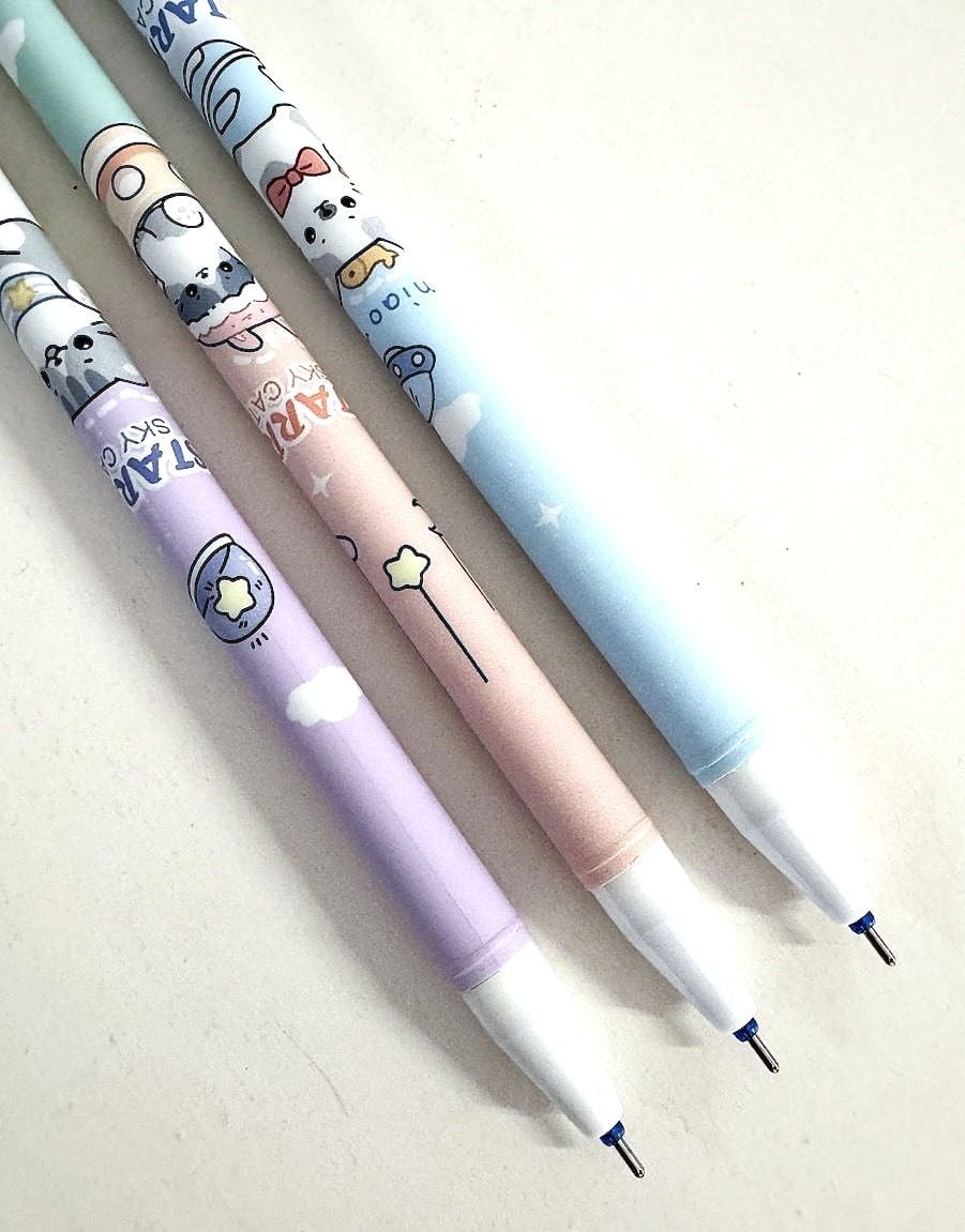 Ручка пиши/стирай гелева 0,5 мм синя Starry Sky Cat (12 шт/уп) GP-7899 (SA-0460) Ouzhiya
