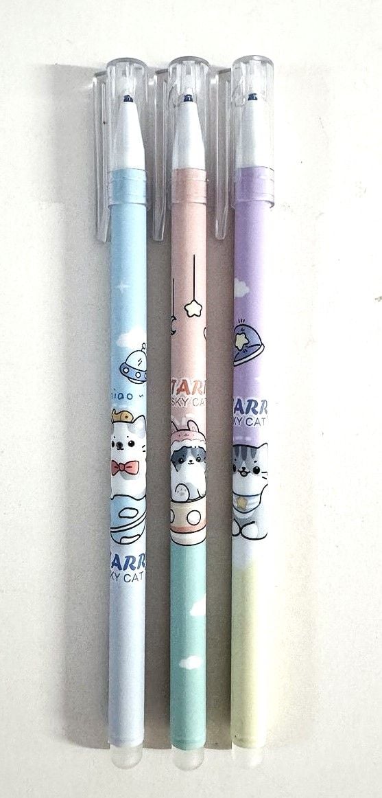 Ручка пиши/стирай гелева 0,5 мм синя Starry Sky Cat (12 шт/уп) GP-7899 (SA-0460) Ouzhiya