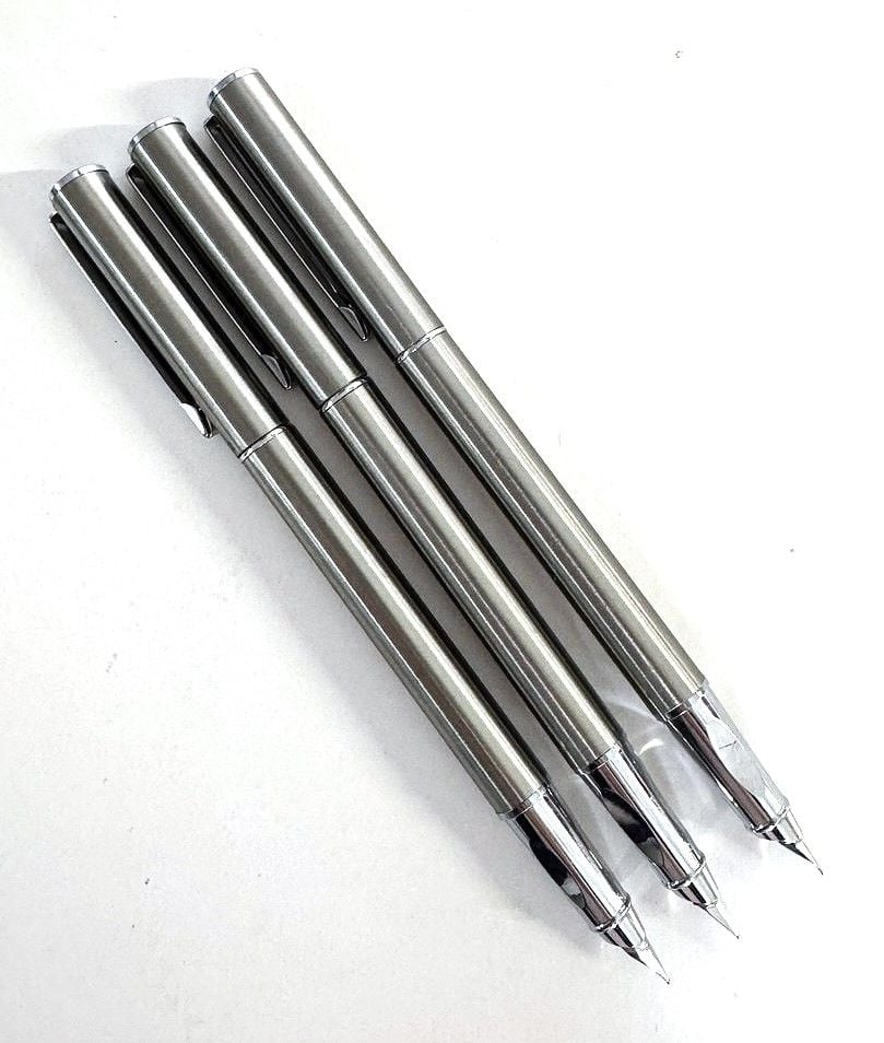 Ручка пір'яна металева срібний корпус (15 шт/уп) 732 Китай