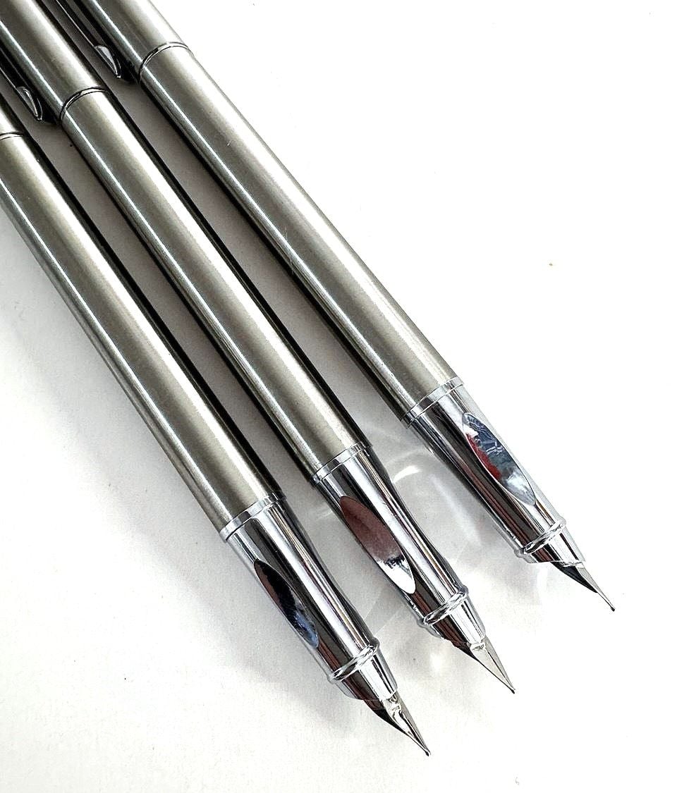 Ручка пір'яна металева срібний корпус (15 шт/уп) 732 Китай