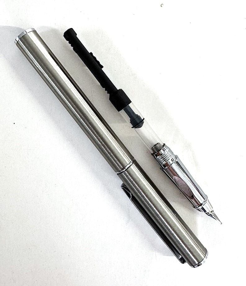 Ручка пір'яна металева срібний корпус (15 шт/уп) 732 Китай