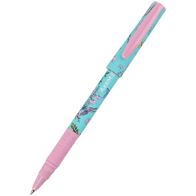 Ручка подарункова кулькова в футлярі синя Olga Selyshcheva Spring (24 шт/уп) AB1098-06-02 Axent