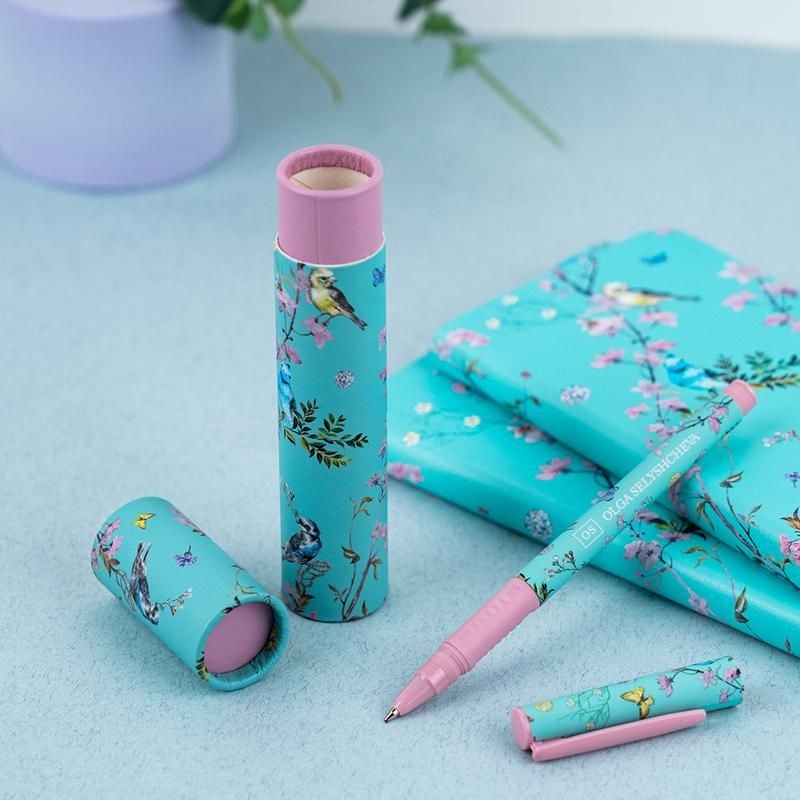 Ручка подарункова кулькова в футлярі синя Olga Selyshcheva Spring (24 шт/уп) AB1098-06-02 Axent