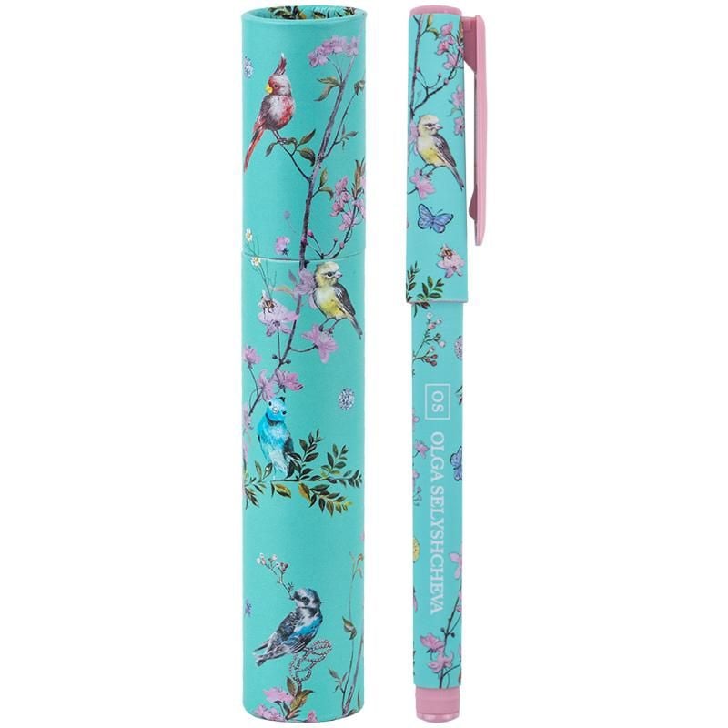 Ручка подарункова кулькова в футлярі синя Olga Selyshcheva Spring (24 шт/уп) AB1098-06-02 Axent