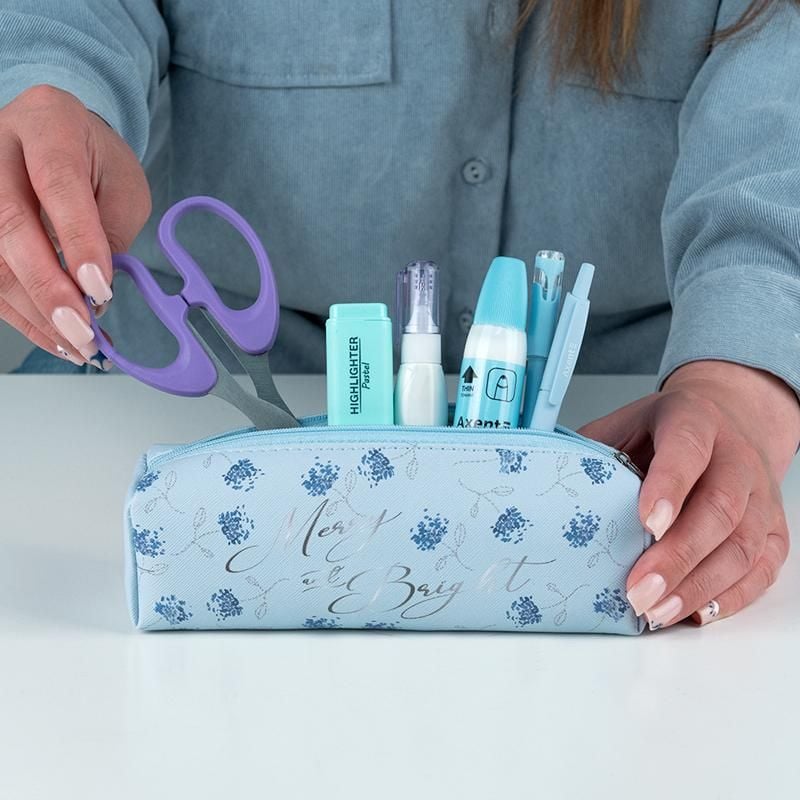 Пенал тубус Flower Symphony-2 блакитний 1456-2 Axent