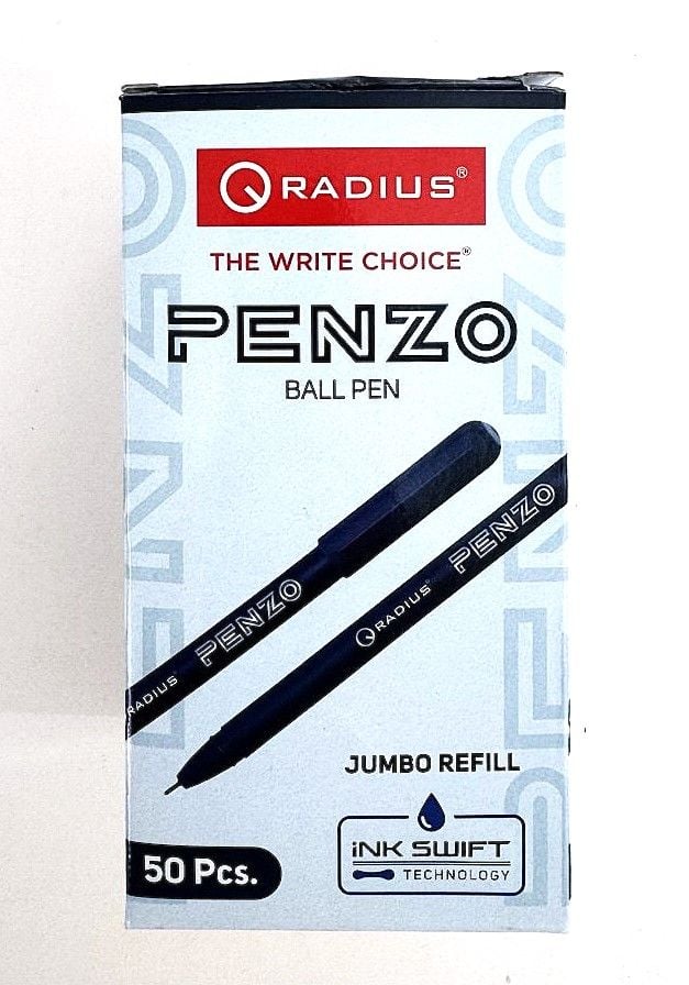 Ручка масляна 0.7 мм чорна (Індія) (50 шт/уп) PENZO RADIUS