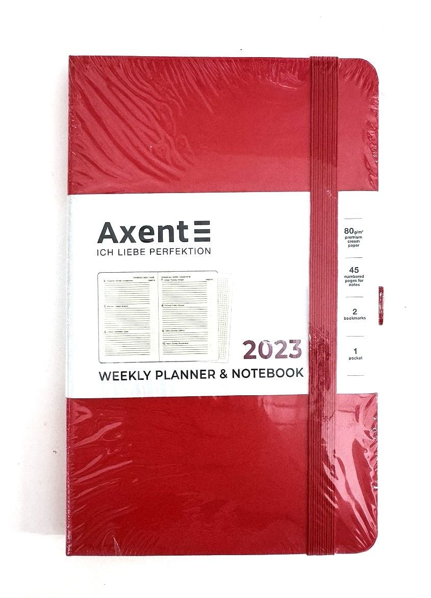 Блокнот Щотижневик датований 2023 125*195 Partner Strong червоний 8505-23-05 Axent