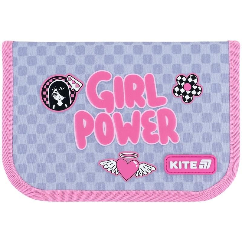 Пенал 1 відділення 1 відворот Girl`s Power сірий K26-621-5 Kite
