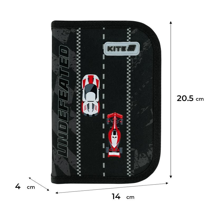 Пенал 1 відділення 1 відворот Race&Win чорний K26-621-4 Kite