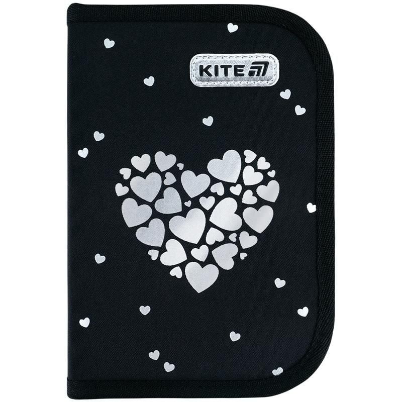 Пенал 1 відділення 2 відворота Black&Silver чорний K26-622-5 Kite