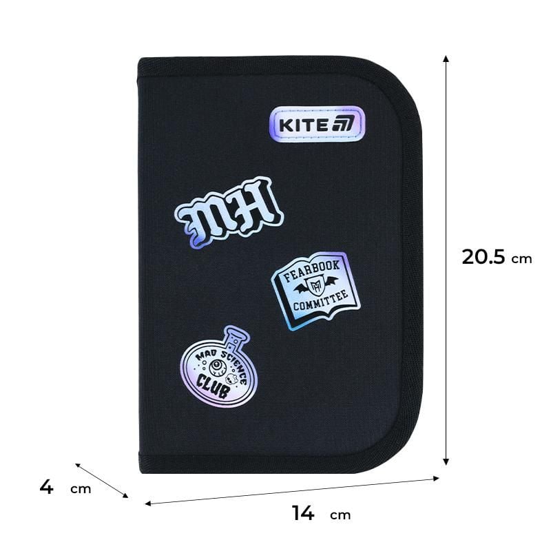 Пенал 1 відділення 2 відворота Monster High чорний MH26-622 Kite