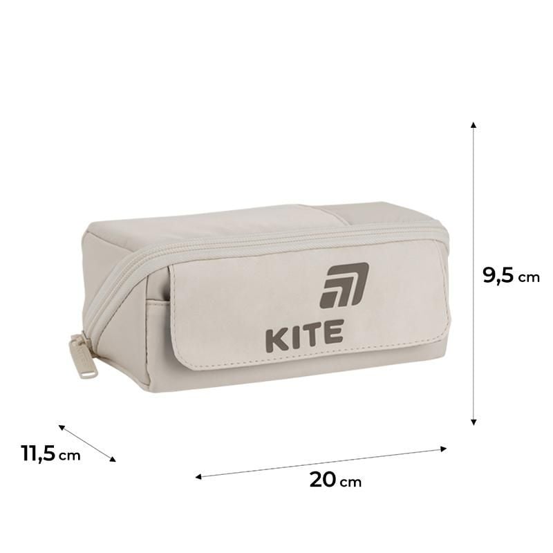 Пенал косметичка 1 відділення 2 кишені бежевий K26-2702-1 Kite