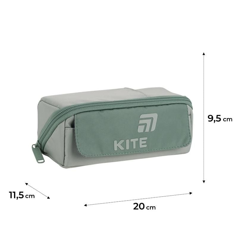 Пенал косметичка 1 відділення 2 кишені оливковий K26-2702-3 Kite