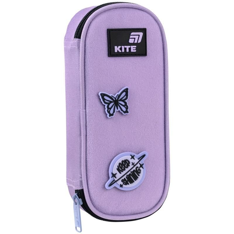Пенал 1 відділення+ органайзер Crush змінні липучки бузковий K26-599-9 Kite