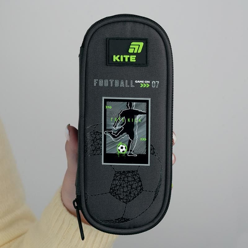 Пенал 1 відділення+ органайзер Goal сірий K26-599-4 Kite