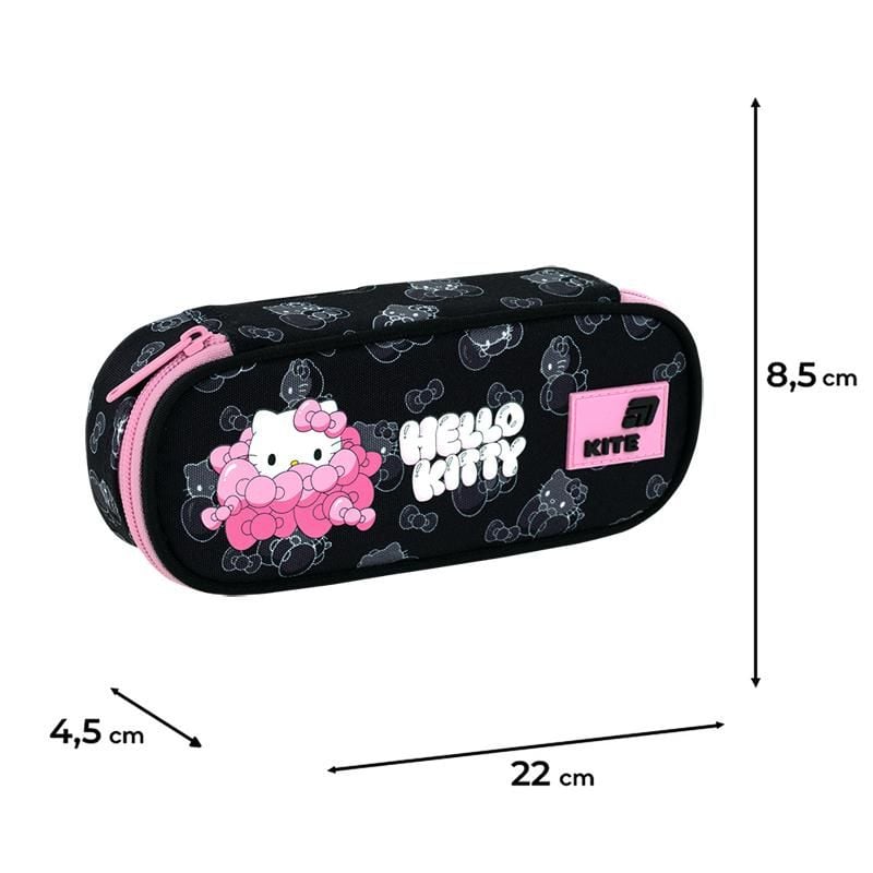 Пенал 1 відділення+ органайзер Hello Kitty чорний HK26-599-1 Kite