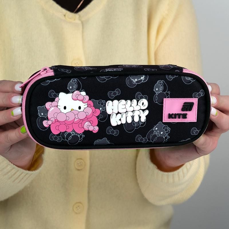 Пенал 1 відділення+ органайзер Hello Kitty чорний HK26-599-1 Kite