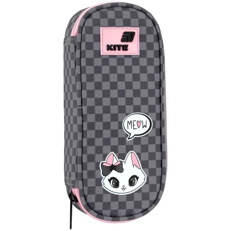 Пенал 1 відділення+ органайзер Meow сірий K26-599-13 Kite