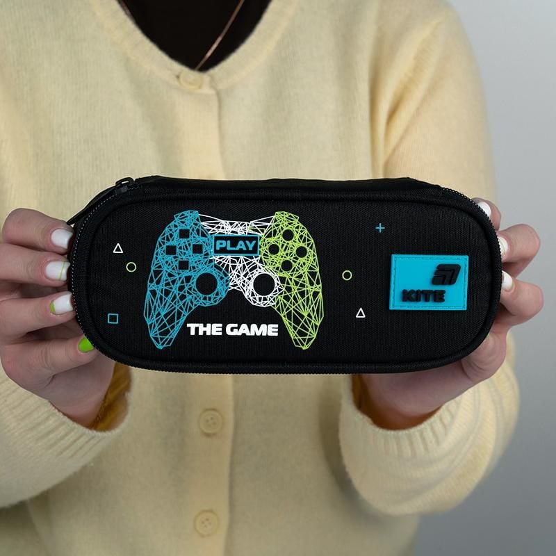 Пенал 1 відділення+ органайзер Play the Game чорний K26-599-8 Kite