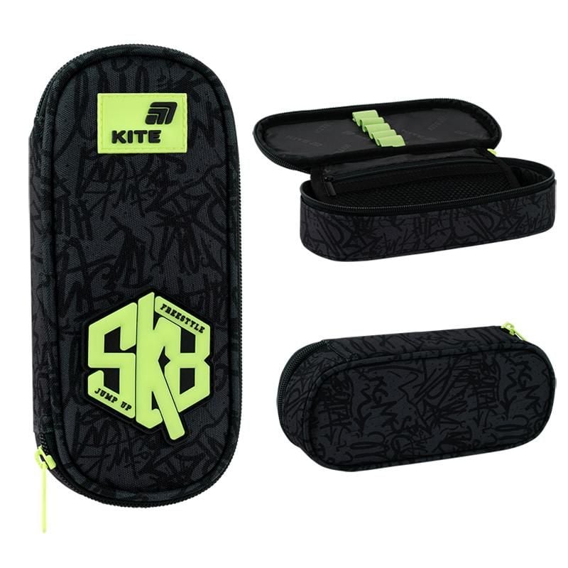 Пенал 1 відділення+ органайзер SK8 темно-сірий K26-599-6 Kite