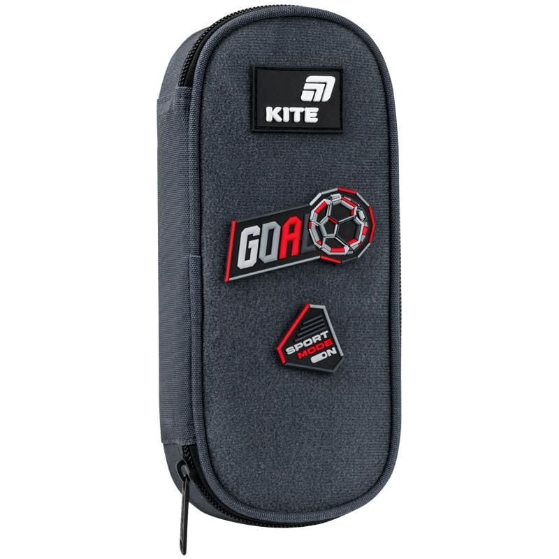 Пенал 1 відділення+ органайзер Sport Mode змінні липучки сірий K26-599-14 Kite