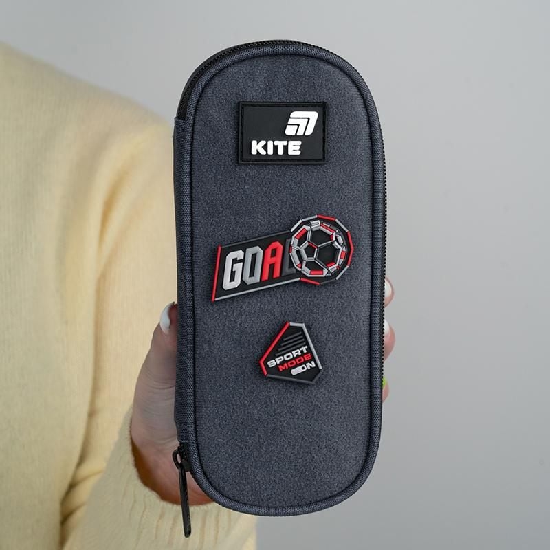 Пенал 1 відділення+ органайзер Sport Mode змінні липучки сірий K26-599-14 Kite