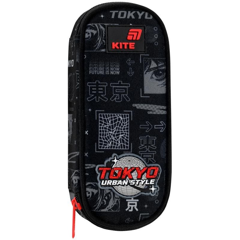 Пенал 1 відділення+ органайзер Tokio чорний K26-599-18 Kite