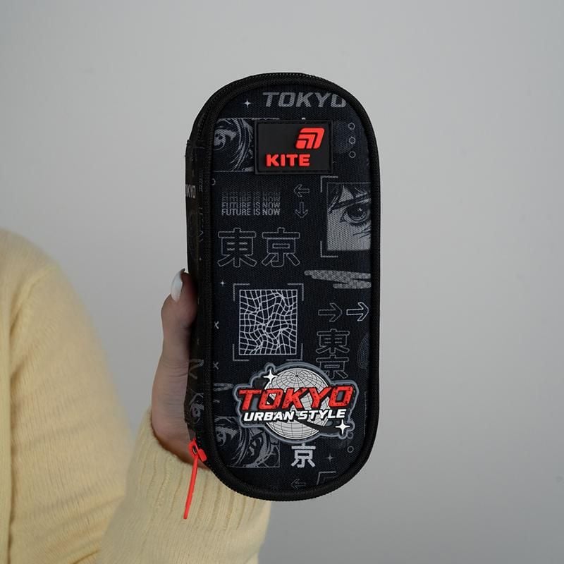 Пенал 1 відділення+ органайзер Tokio чорний K26-599-18 Kite