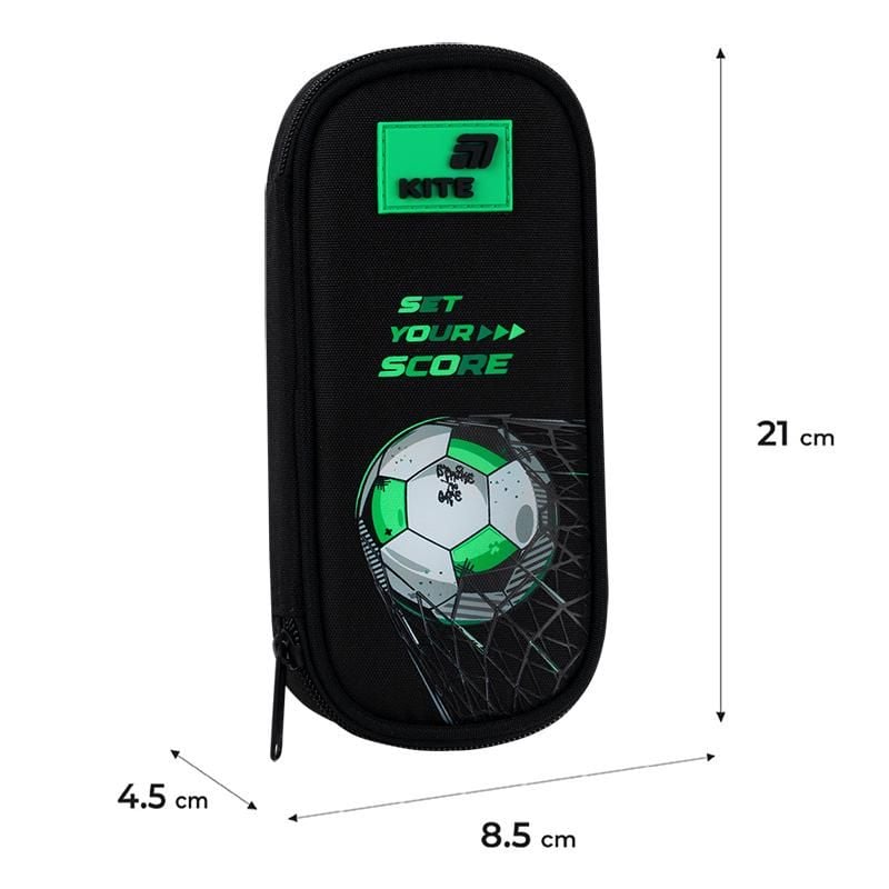 Пенал 1 відділення Football чорний K26-662-3 Kite