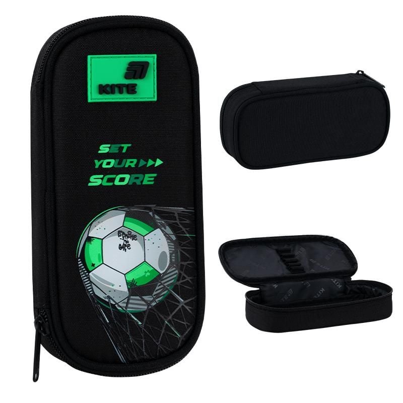 Пенал 1 відділення Football чорний K26-662-3 Kite