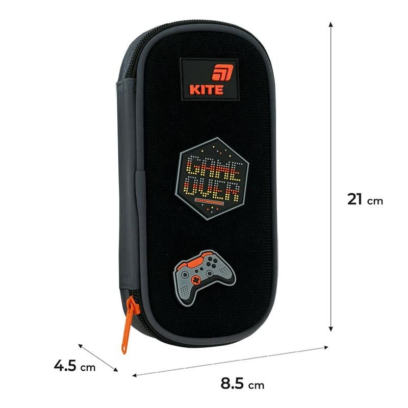 Пенал 1 відділення змінні липучки Game Zone чорний K26-662-10 Kite