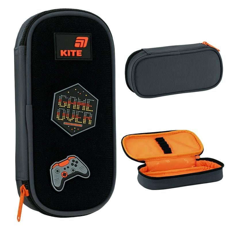 Пенал 1 відділення змінні липучки Game Zone чорний K26-662-10 Kite