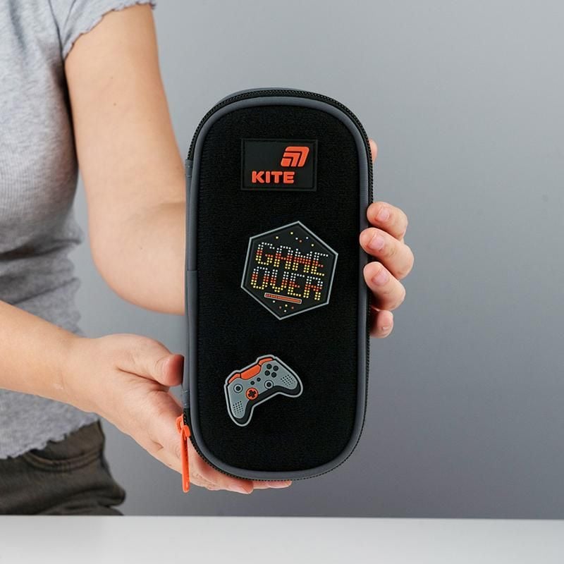 Пенал 1 відділення змінні липучки Game Zone чорний K26-662-10 Kite