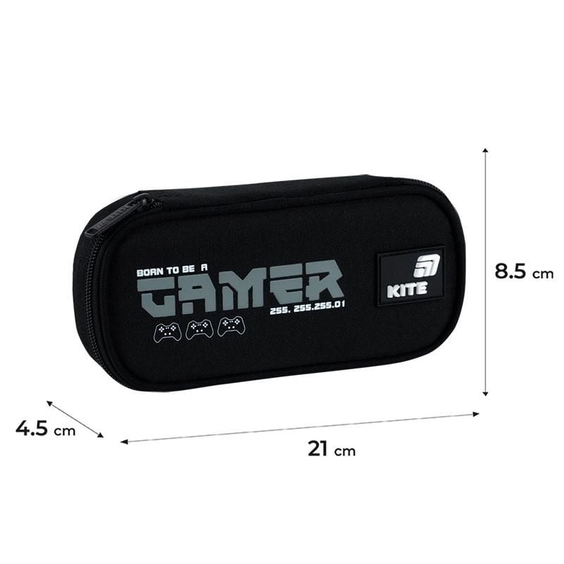 Пенал 1 відділення Gamer чорний K26-662-15 Kite