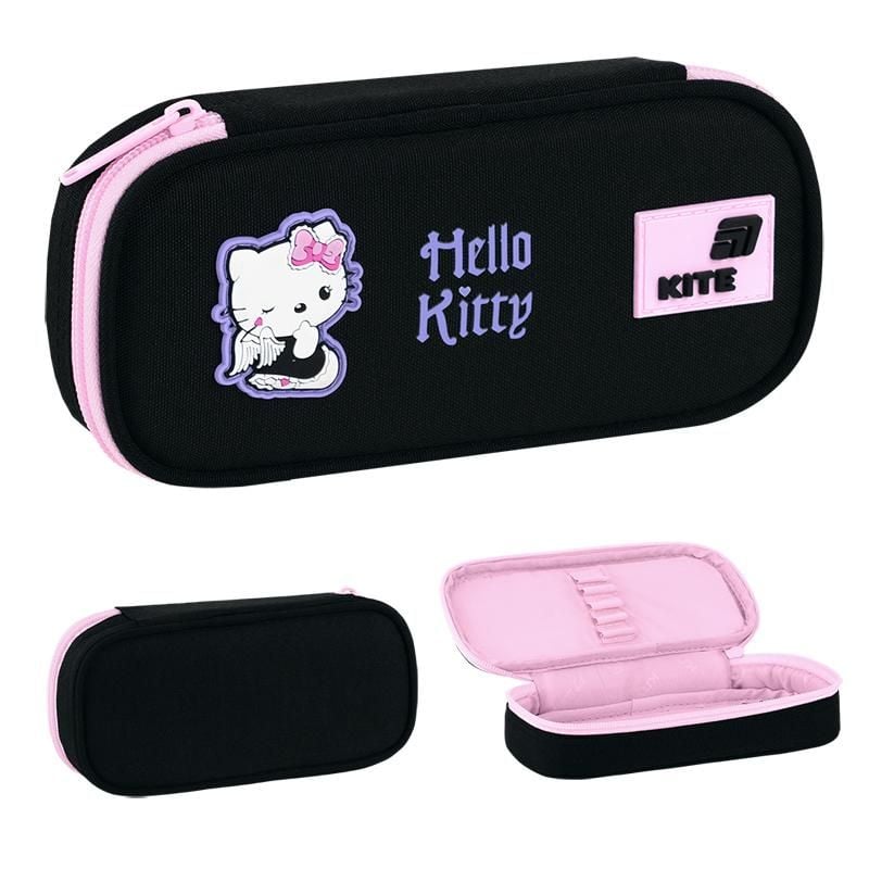 Пенал 1 відділення Hello Kitty чорний HK26-662-1 Kite