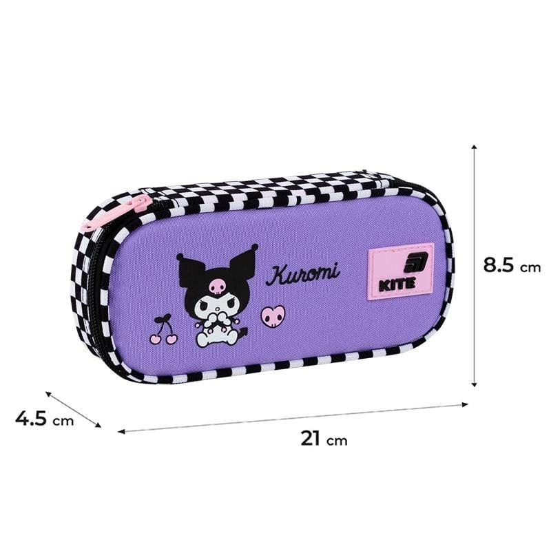 Пенал 1 відділення Hello Kitty Kuromi в клітинку HK26-662-4 Kite