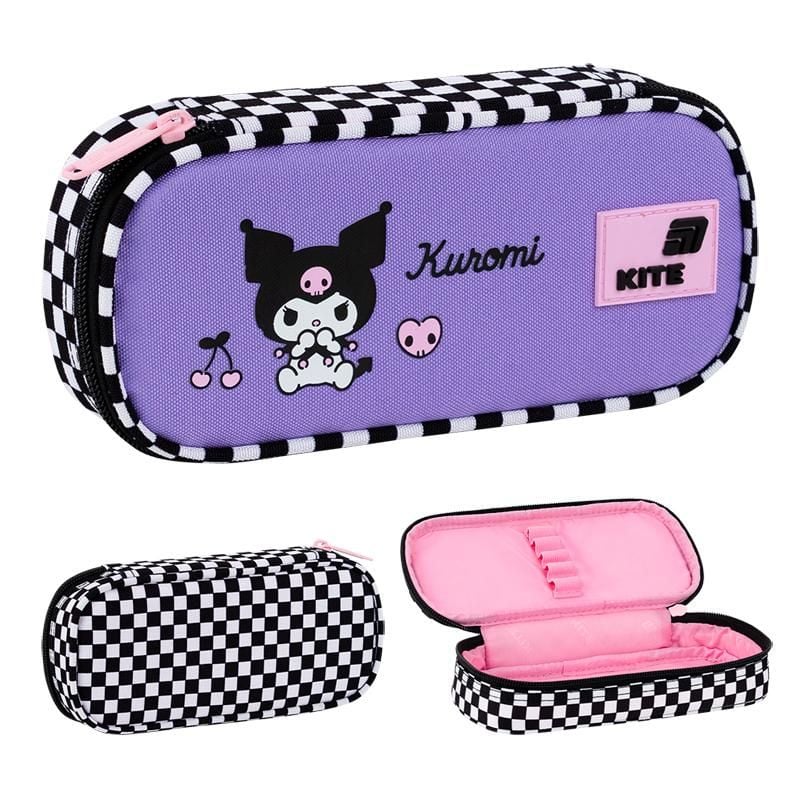 Пенал 1 відділення Hello Kitty Kuromi в клітинку HK26-662-4 Kite