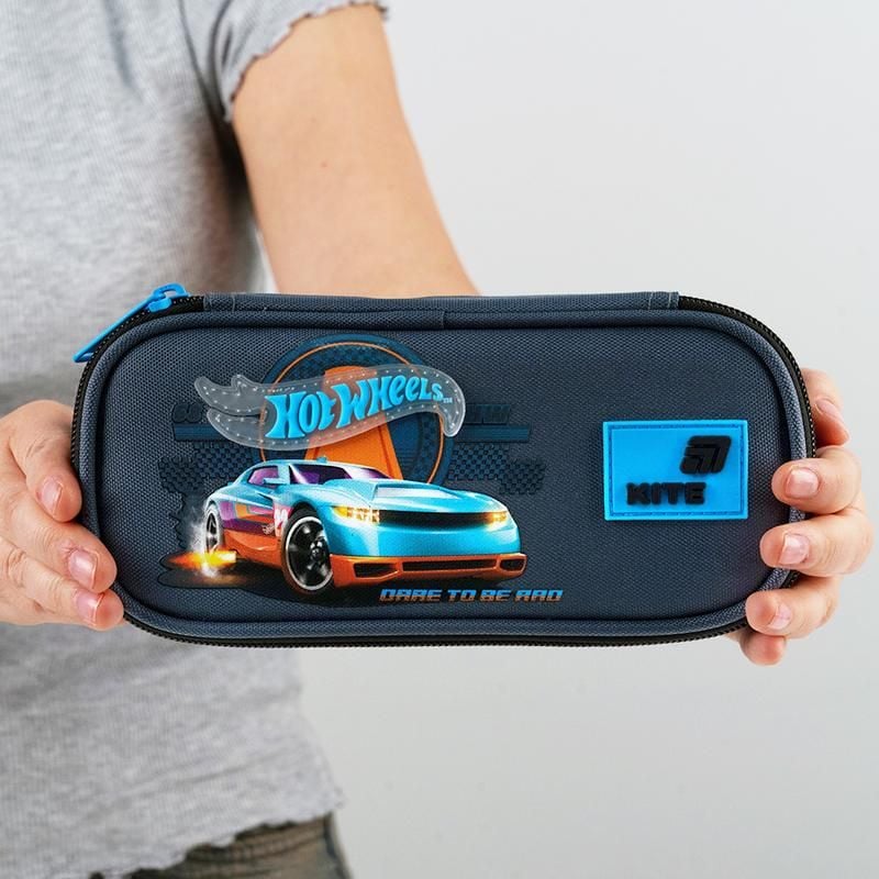 Пенал 1 відділення Hot Wheels чорний HW26-662 Kite
