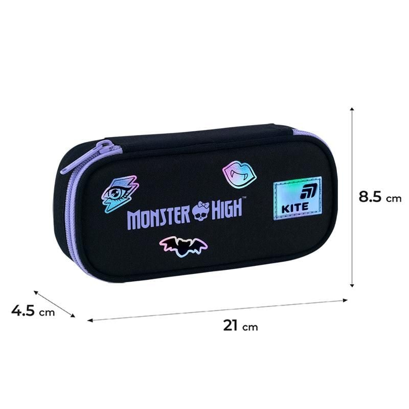 Пенал 1 відділення Monster High чорний MH26-662 Kite