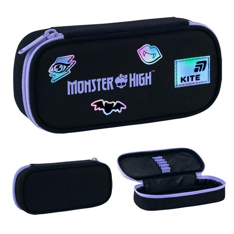 Пенал 1 відділення Monster High чорний MH26-662 Kite