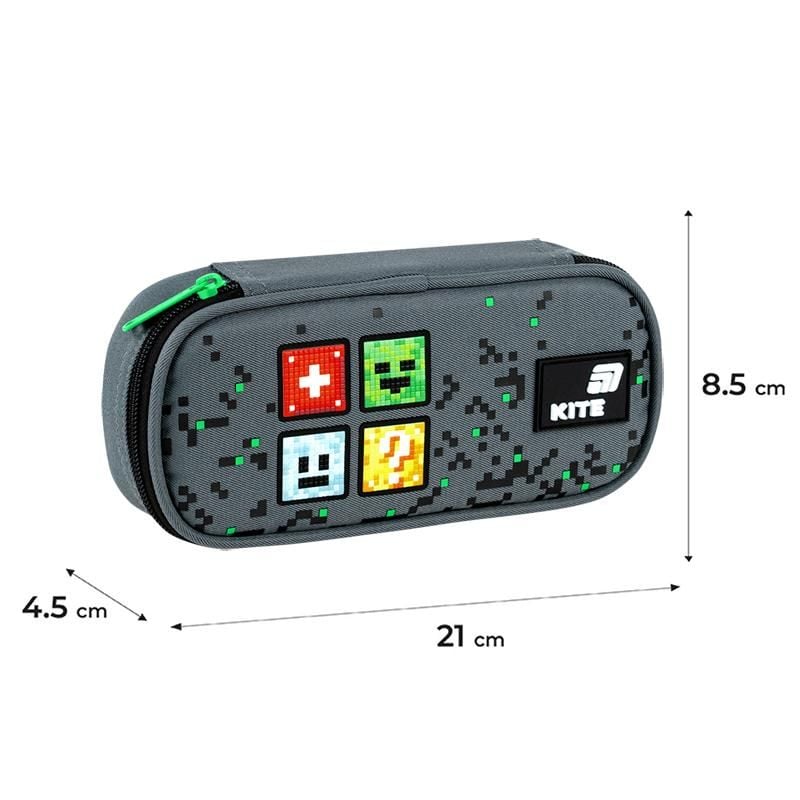 Пенал 1 відділення Pixel сірий K26-662-22 Kite