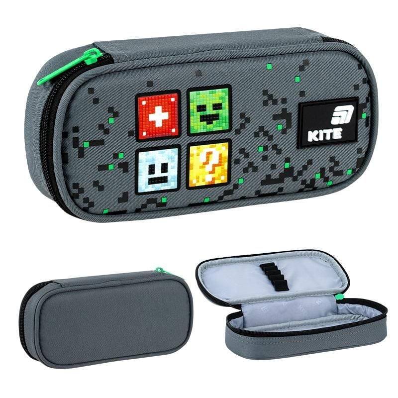 Пенал 1 відділення Pixel сірий K26-662-22 Kite