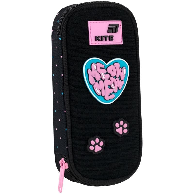 Пенал 1 відділення змінні липучки Pretty Kitty чорний K26-662-1 Kite