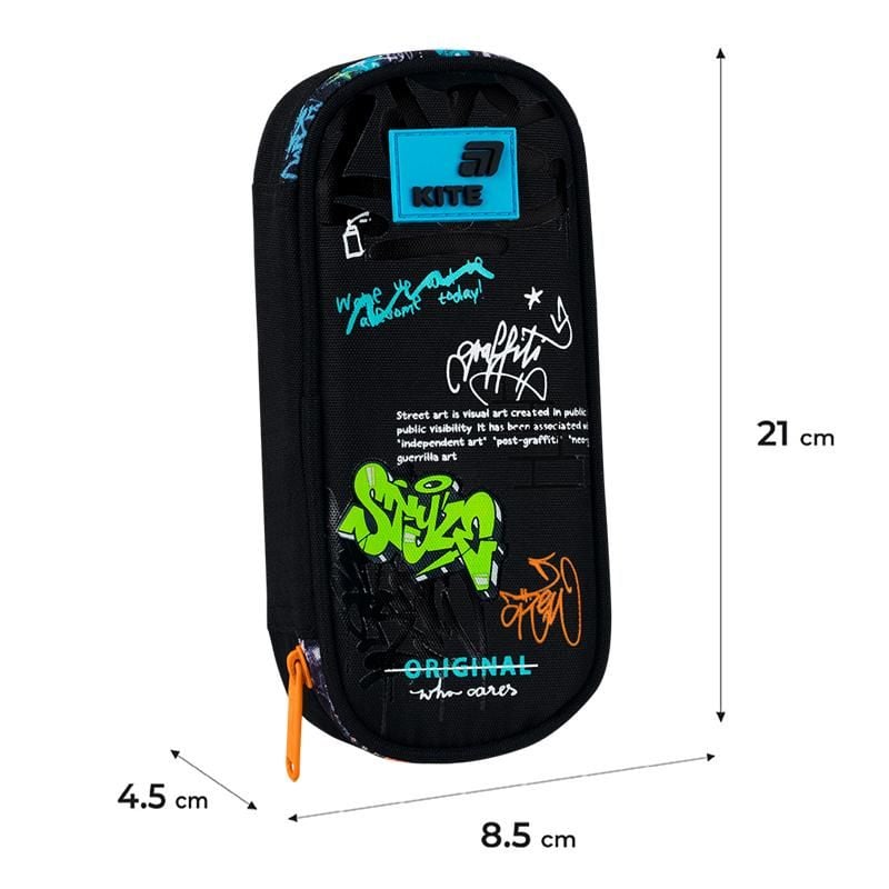 Пенал 1 відділення Street Style чорний K26-662-19 Kite